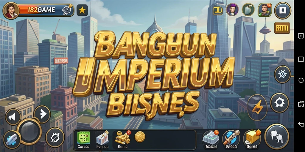 Screenshot utama 182GAME menampilkan gameplay menarik dalam membangun bisnis Tycoon.