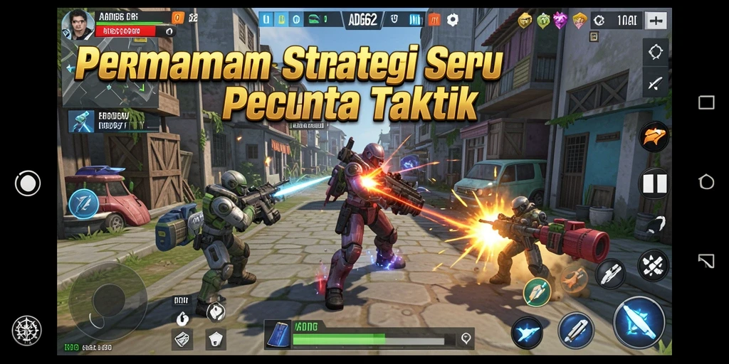 Tangkapan layar utama ADG62 menampilkan aksi penuh strategi di medan perang.