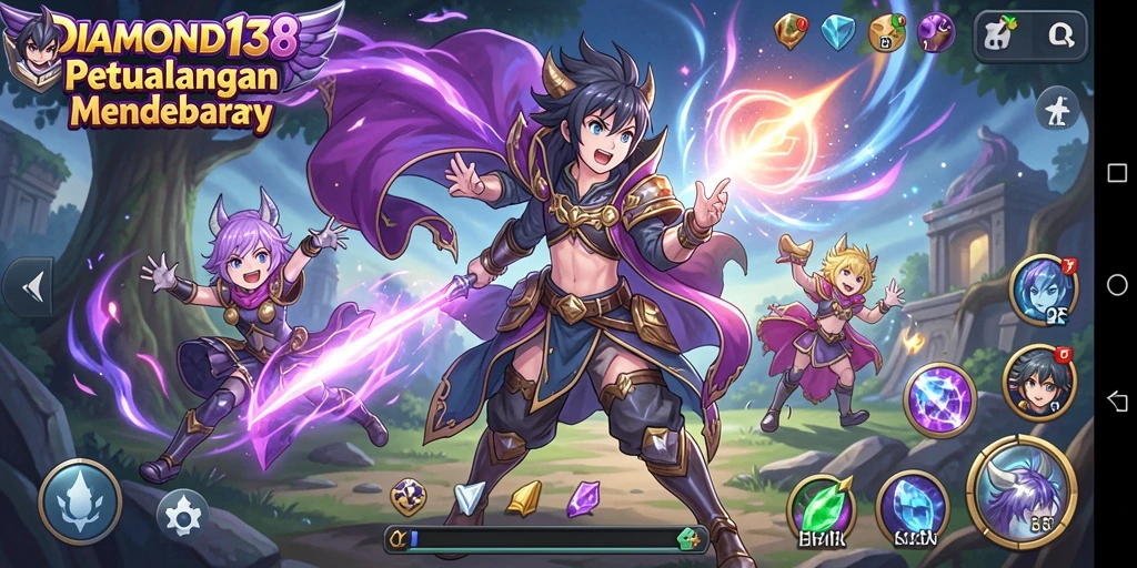 Tampilan gameplay seru dari DIAMOND138 di dunia anime.