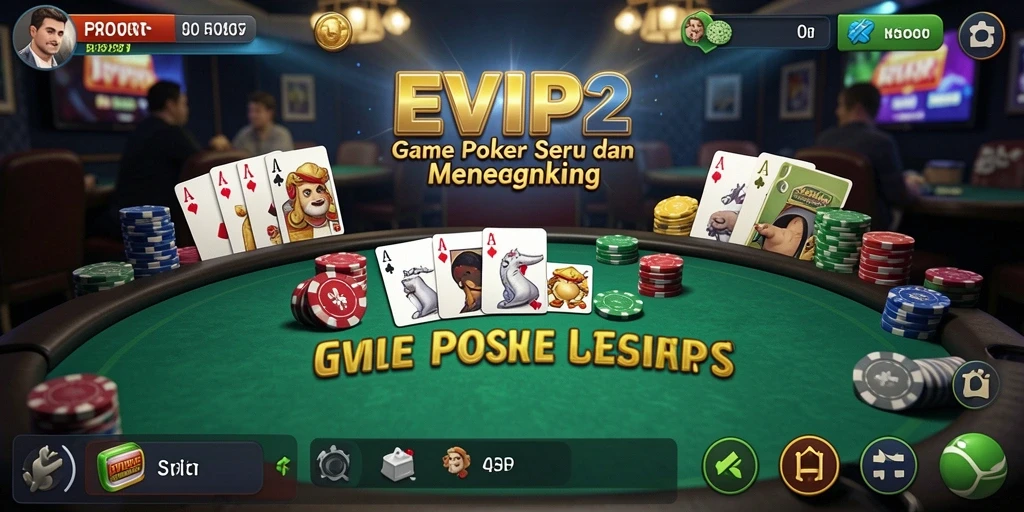 Tampilan permainan Poker yang seru dan mendebarkan di EVIP2.