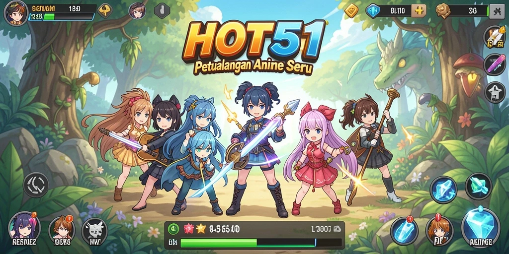Tangkapan layar HOT51 menampilkan aksi seru karakter anime.