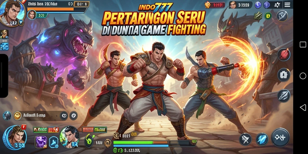 Tampilan gameplay seru dalam pertarungan Fighting INDO777.