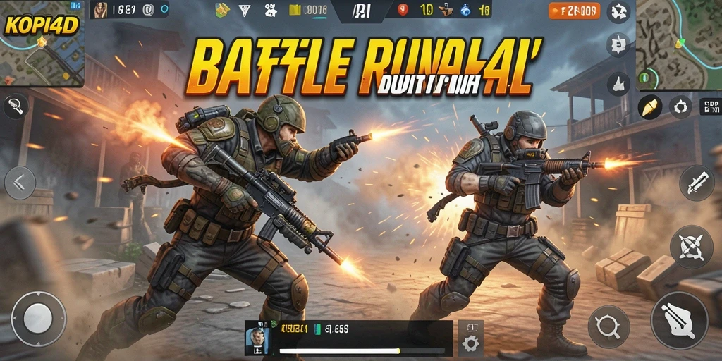 Gameplay aksi seru KOPI4D dalam pertempuran Battle Royale.