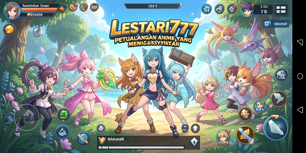 Tangkapan layar gameplay seru LESTARI777 dengan karakter anime.