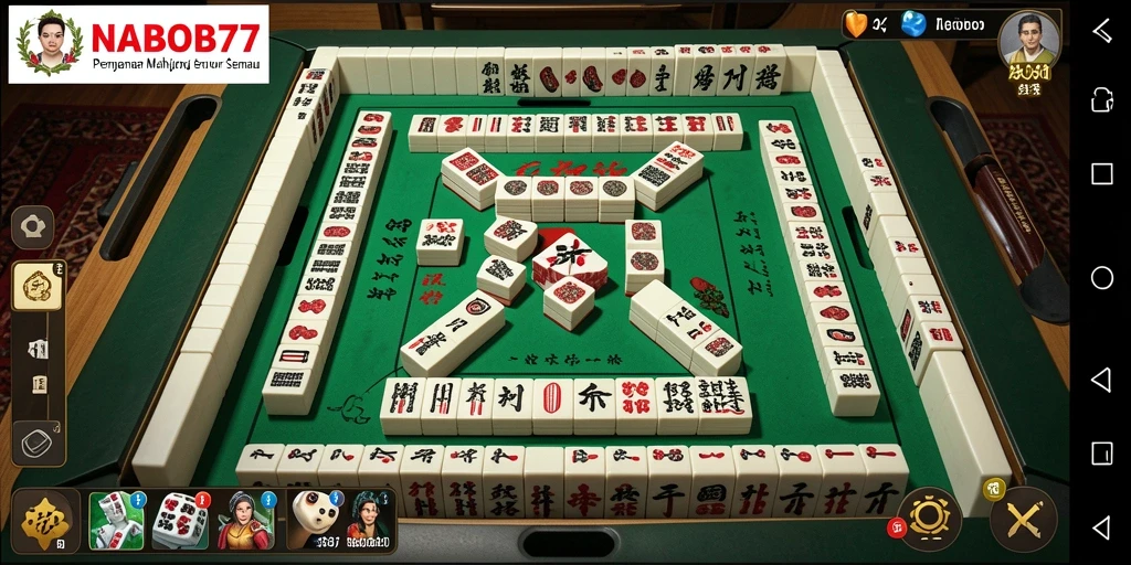 Screenshot gameplay NABOB77 menampilkan aksi seru permainan Mahjong.