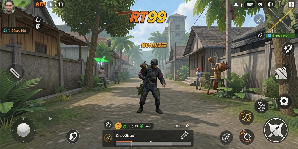 Tampilan gameplay RT99 yang penuh warna dan interaktif.