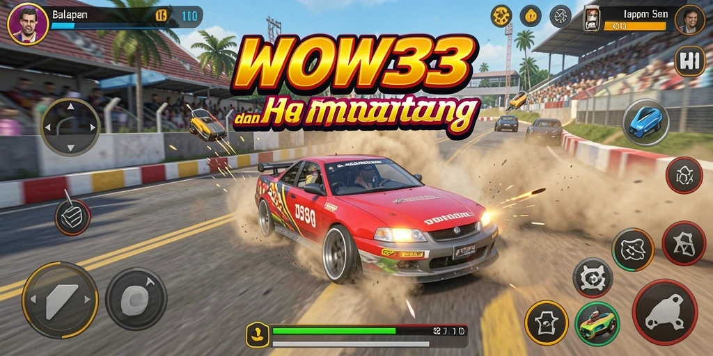 Gameplay Racing yang seru dan mendebarkan di WOW33.
